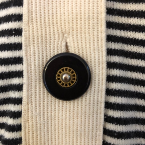 Adolfo Sport Navy/Cream Zebra/Leopard Cardigan - Picture 7 of 7